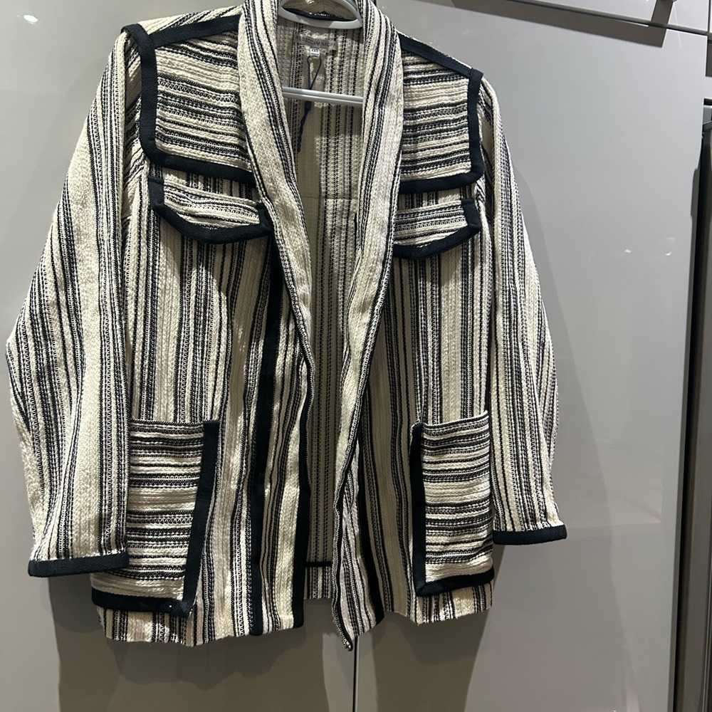 Rebecca Minkoff Black and White Striped Blazer